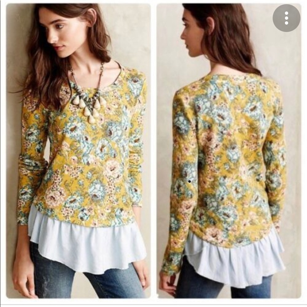 Anthropologie Ruffled Goldenrod